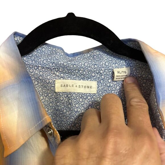 SABLE & STONE Shirt Mens XL L/S Button Down Cotton - Picture 3 of 4